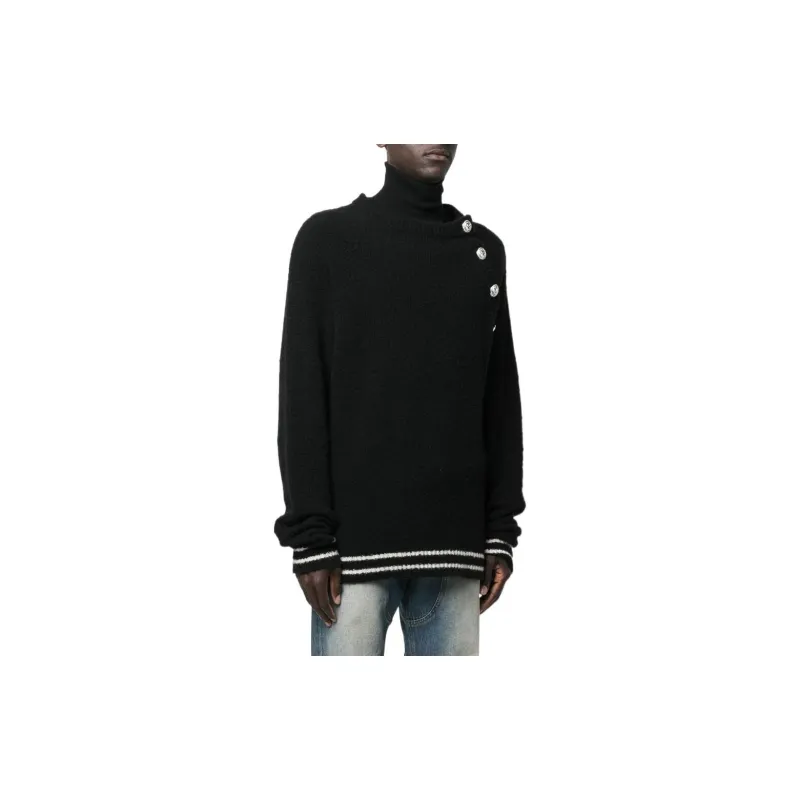 BALMAIN Button Embellished Crewneck Jumper-3