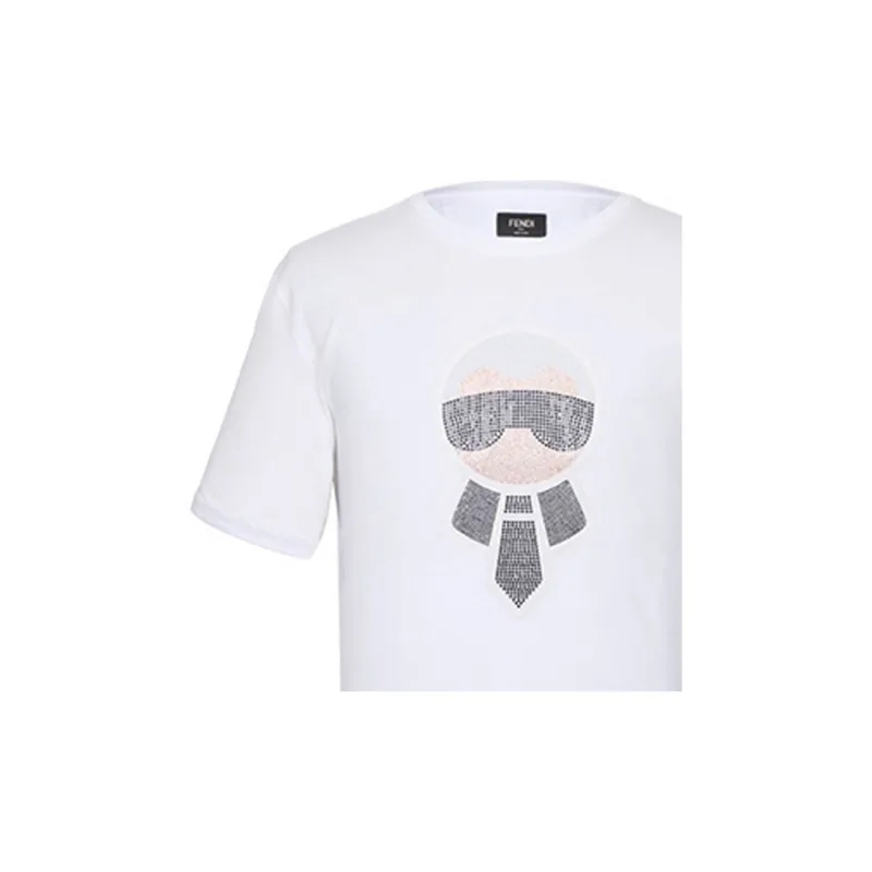 FENDI T Shirts Men White-5