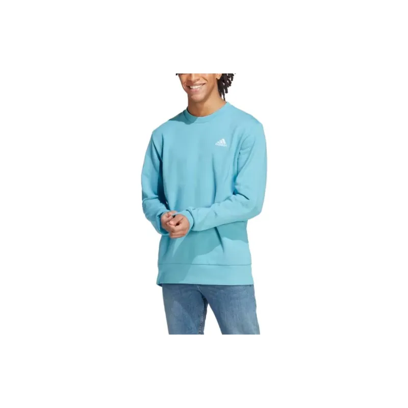 Adidas Essentials French Terry Embroidered Small Logo Sweatshirt Sweatshirt Men's Blue-3