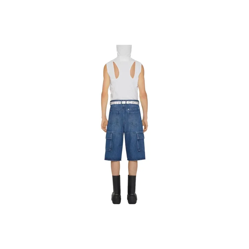 Givenchy Multicutted Denim Cargo Shorts-8