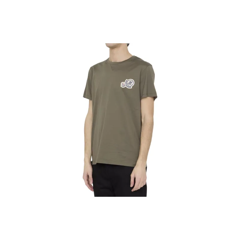Moncler Double logo patch Cotton T shirt-4