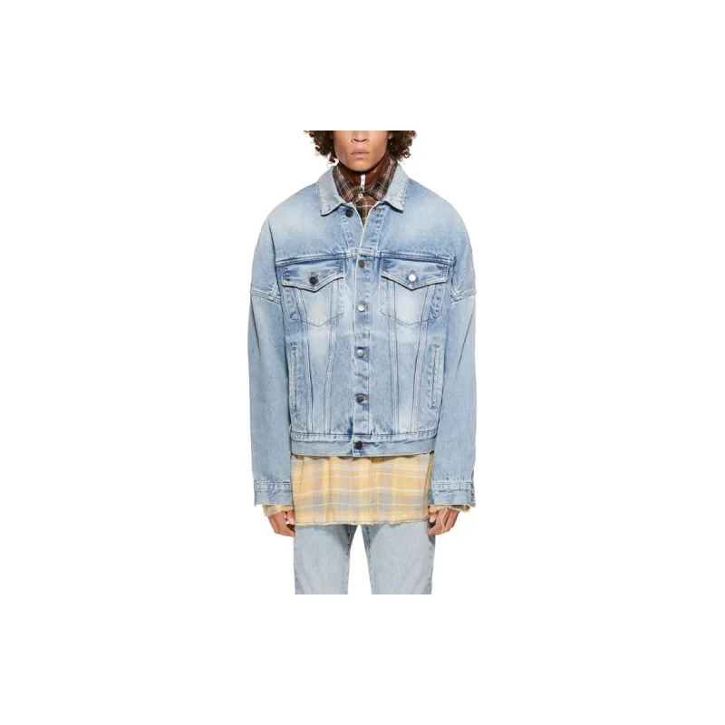PALM ANGELS Logo Over Button up Denim Jacket-2