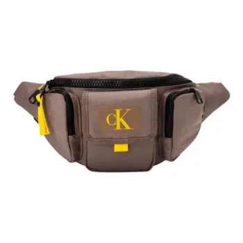 CALVIN KLEIN Fabric Sling Bag Fanny Pack Small Size Men's Coffee Brown
