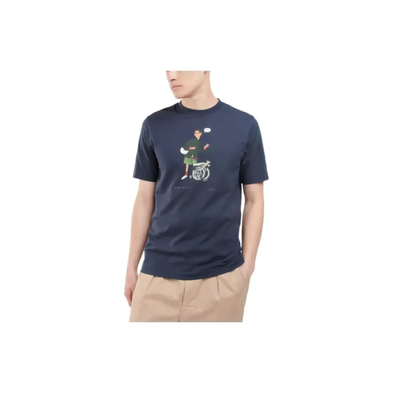 Brompton X BARBOUR T-Shirts Men Marine Blue-2