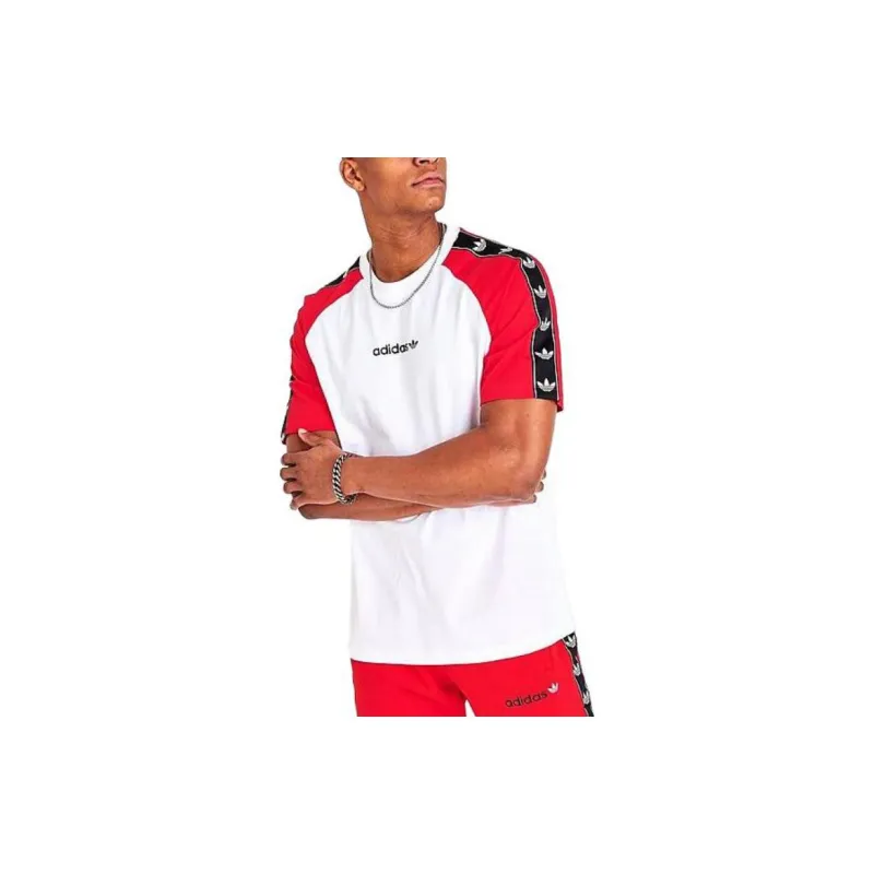Adidas T-Shirts Men Red White-2
