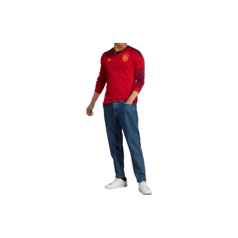 Adidas Spain 22 Long Sleeve Home Jersey Soccer Jerseys Men's Red-2