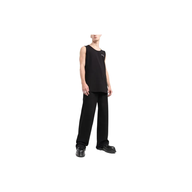 Balenciaga SS22 Tank Tops Loose Fit Style Men's Black-1