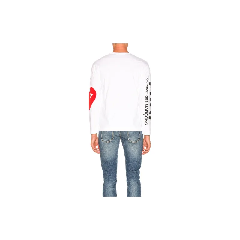CDG Play Oversized Heart Long Sleeve T Shirt-5