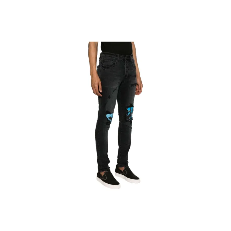PURPLE BRAND X Blue Sky Low rise Slim leg Jeans-3