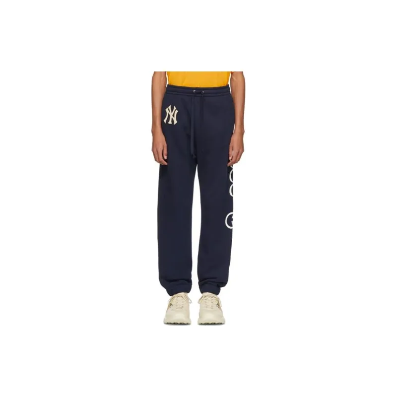 GUCCI x Yankees FW22 Knitted Sports Pants Men's Blue-3
