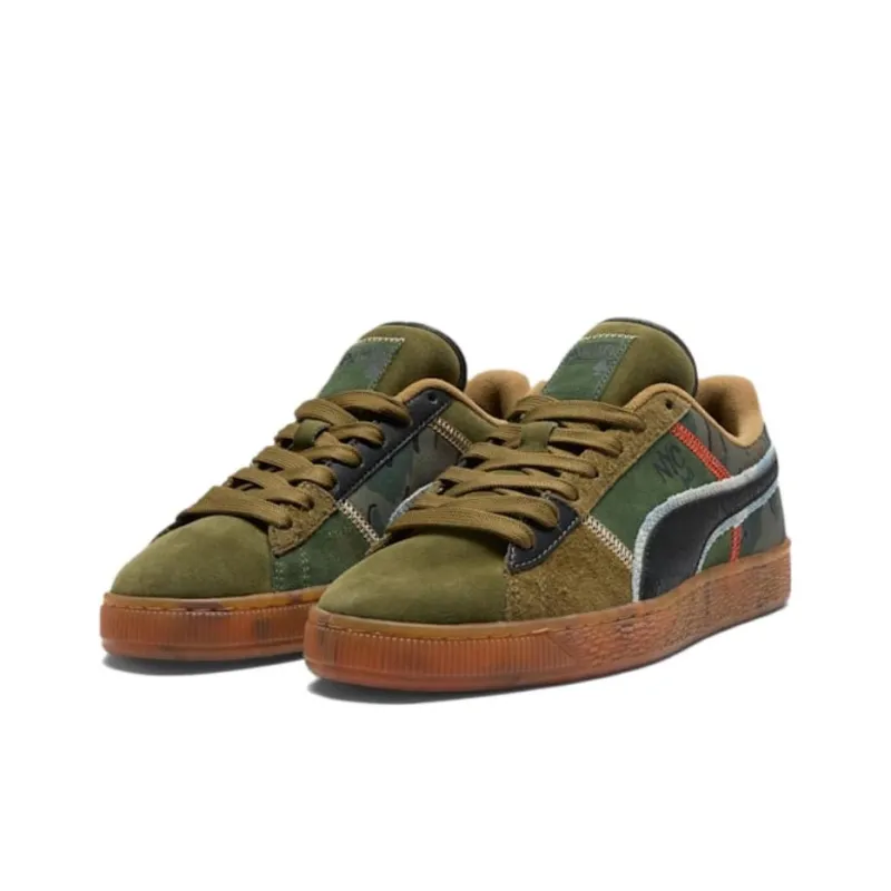 PUMA Suede Anti Slip Wear Resistant Low Top Skateboard Shoes Unisex Green-2