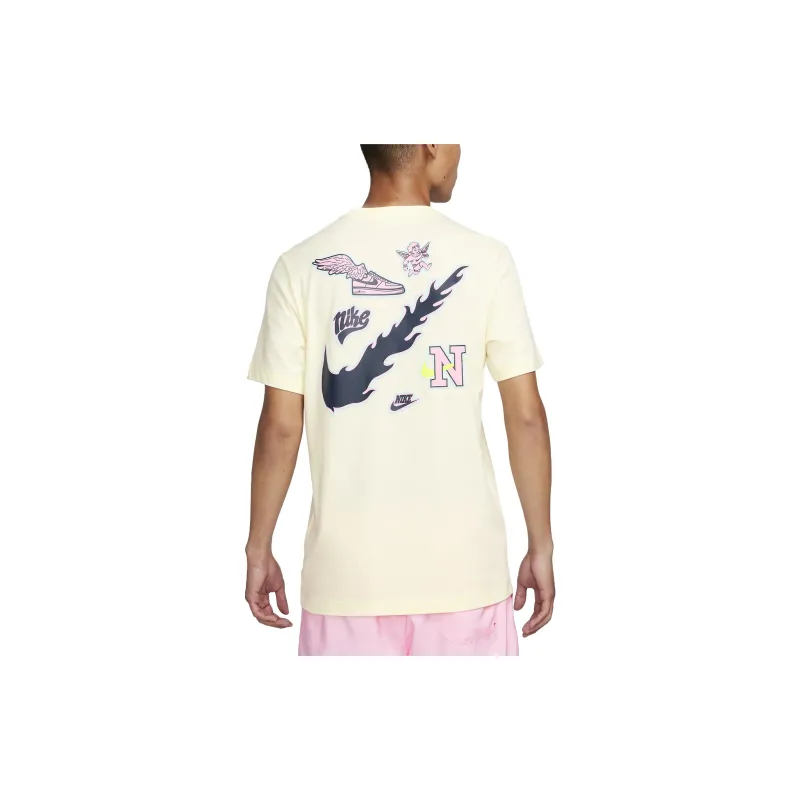 Nike T Shirts Men Beige Yellow-1