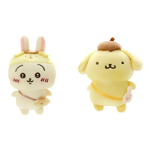 Sanrio Pompompurin Chiikawa Collaboration Collection Usagi Brooch Set Dolls Plush Pendant 9.2cm Height