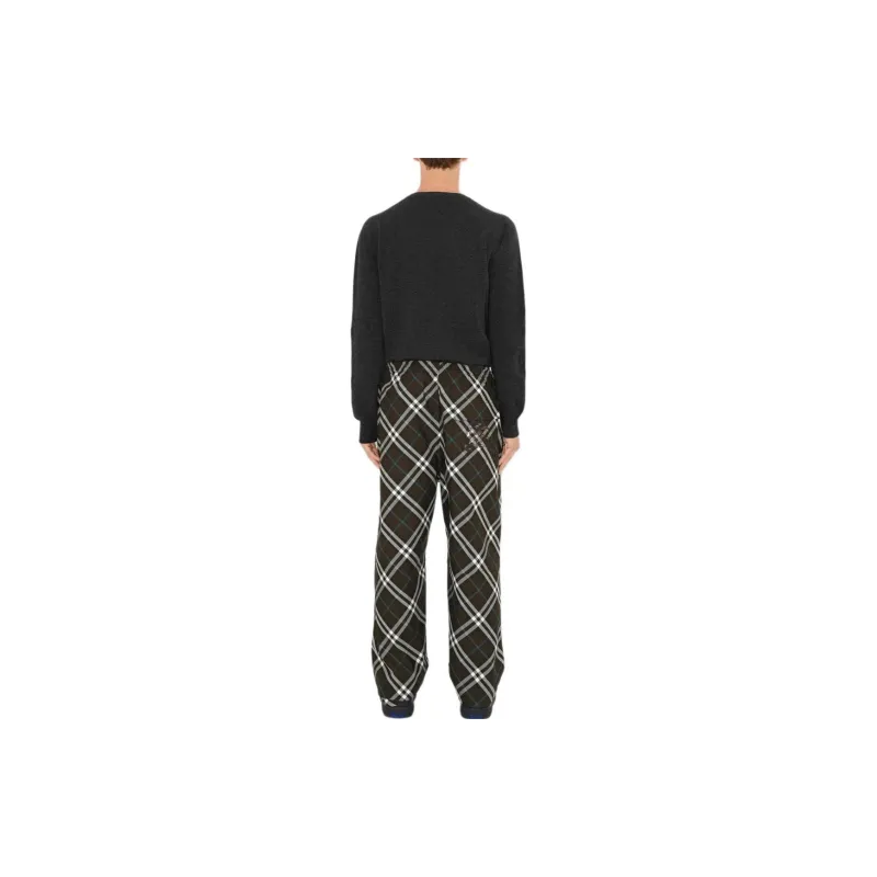 Burberry Straight Leg Checked Drawstring Trousers-2