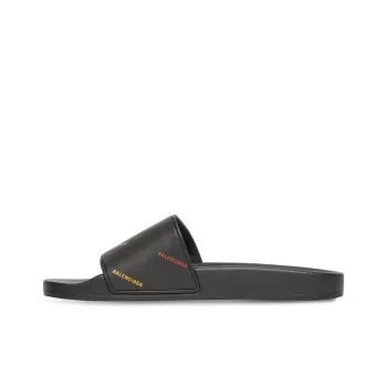 Balenciaga Pool Slide Slip Resistant Slide Slippers Women's Black