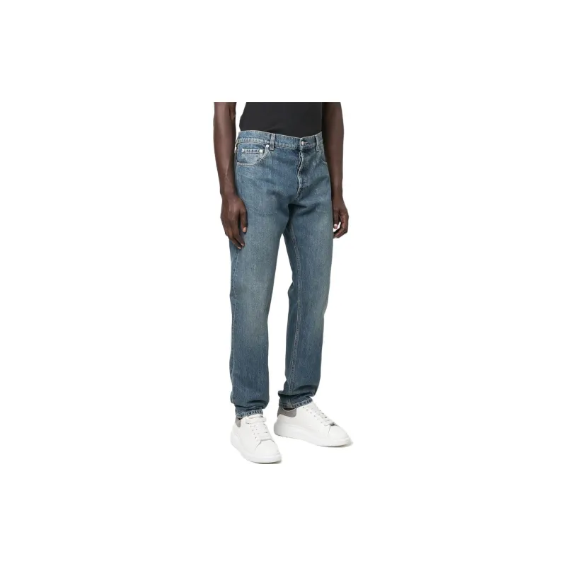 Alexander McQueen Low Rise Logo Embroidered Jeans-2