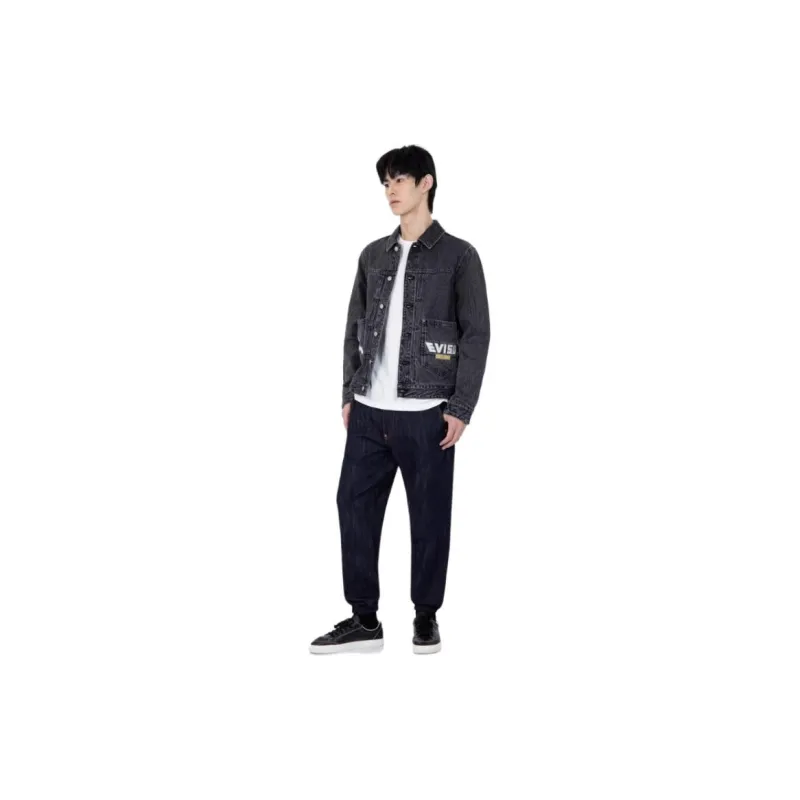 EVISU Denim Jackets Men Black-4
