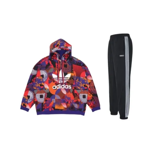 Adidas Originals Clover Series Sweatshirt Sets Men Academy Purple/Black