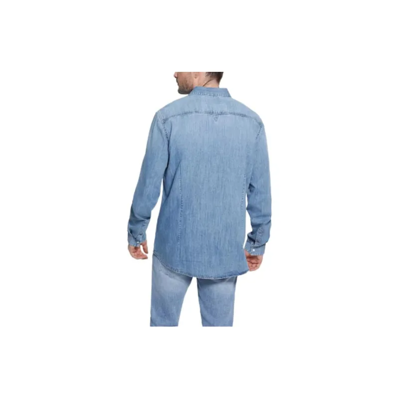 GUESS Truckee Denim Western Shirt Shirt Men's Blue-2