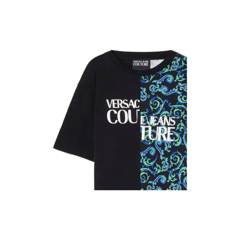 VERSACE JEANS COUTURE T Shirts Men Black Blue Multicolor-4