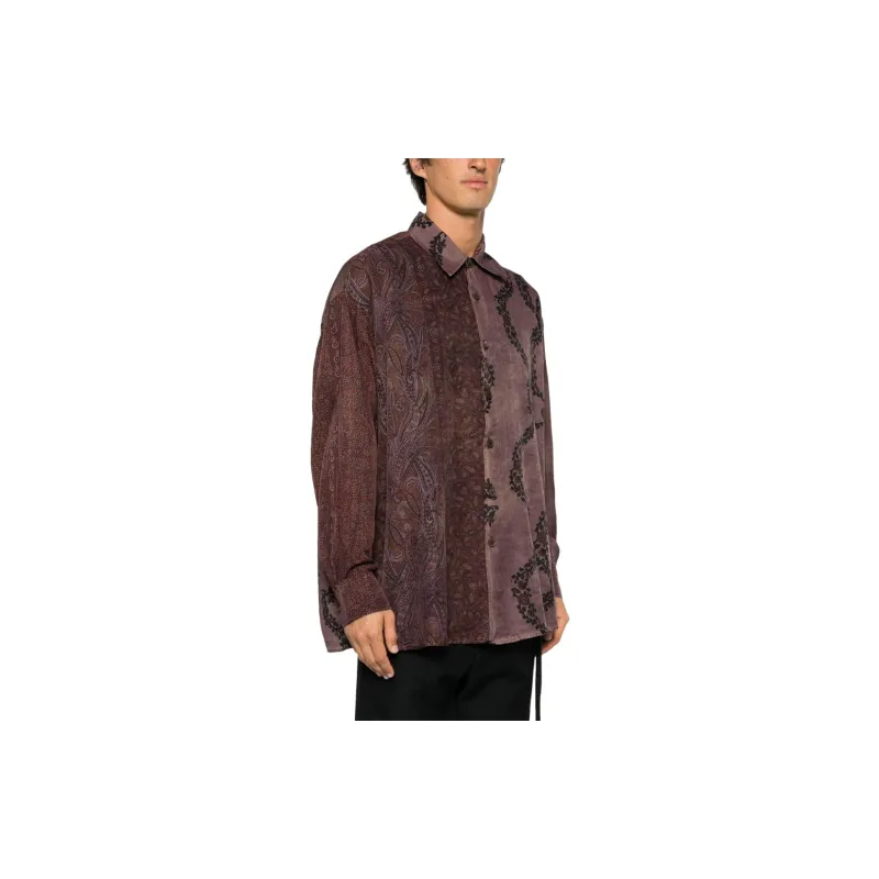 OUR LEGACY Borrowed Patchwork Cotton Shirt-3
