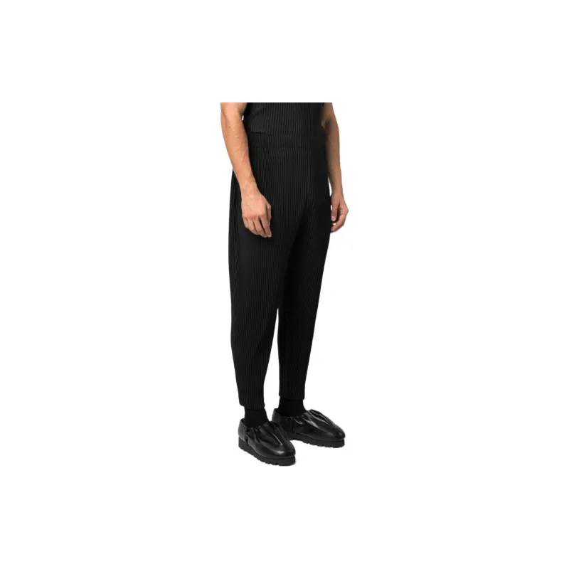 Homme Plissé Issey Miyake Casual Pants Men Black-2