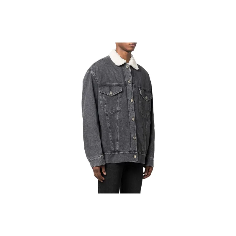 JUNYA WATANABE Faux shearling Collar Denim Jacket-4
