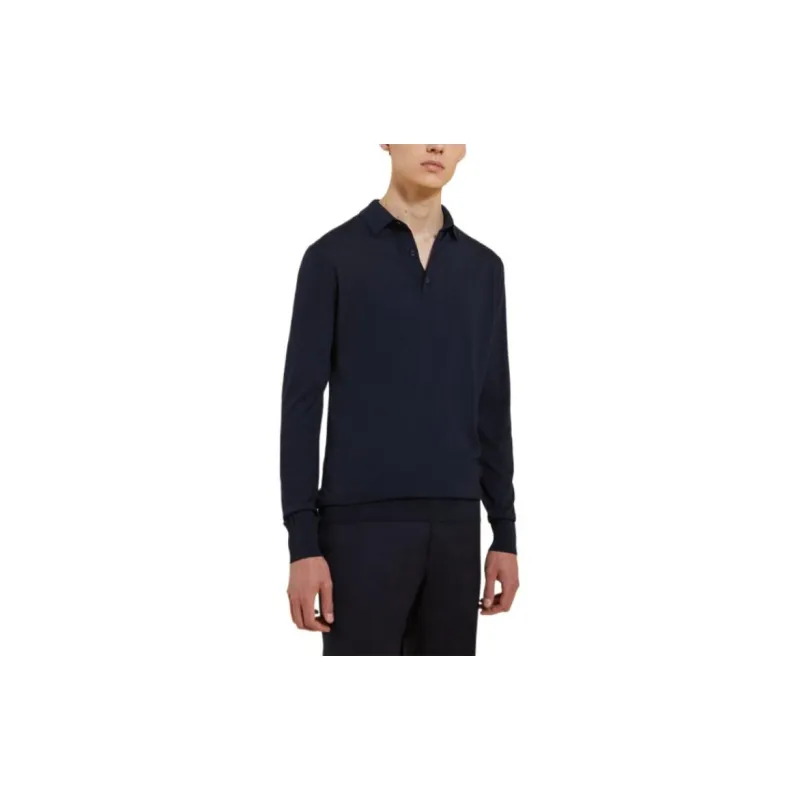 Loro Piana Long Sleeved Knitted Polo Shirt-3