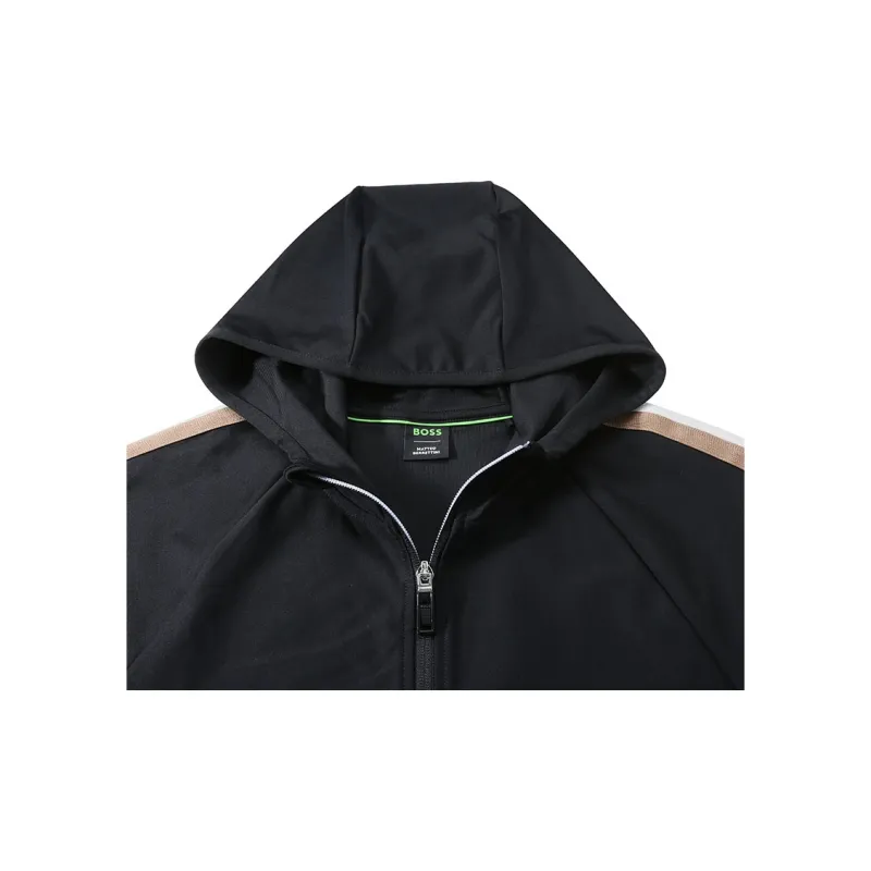 HUGO BOSS Logo Printed Zipped Hoodie-5
