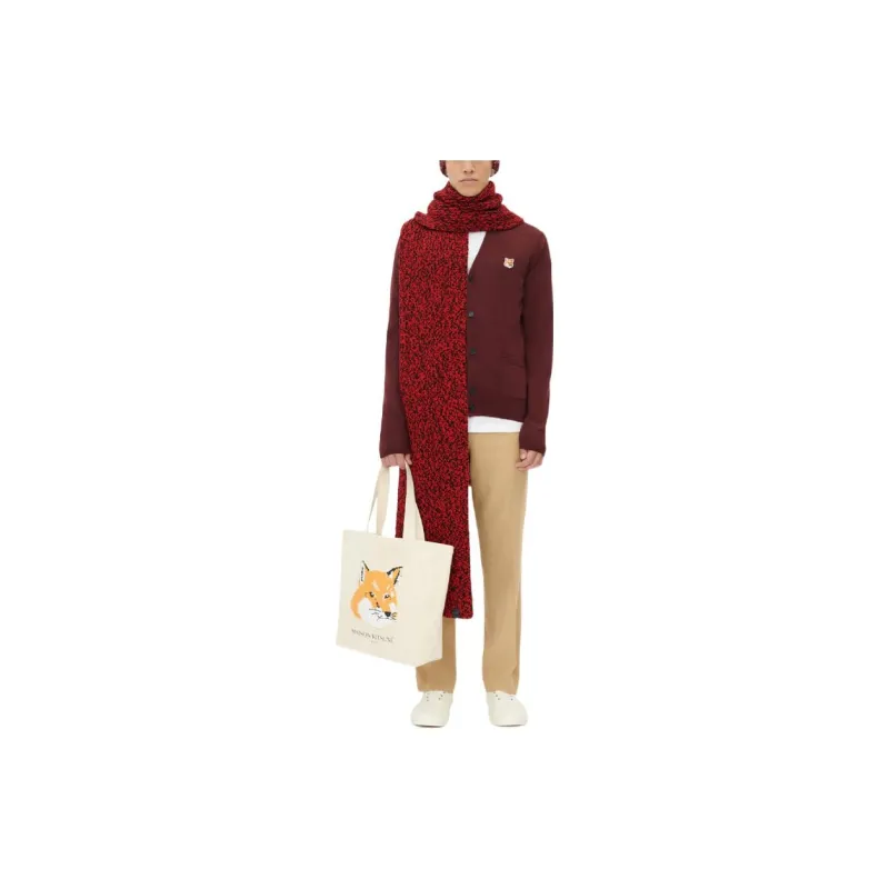 Maison Kitsune FW22 Knitwear Unisex Burgundy-1