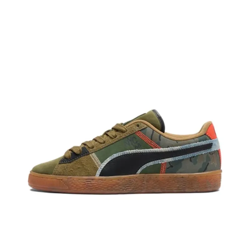 PUMA Suede Anti Slip Wear Resistant Low Top Skateboard Shoes Unisex Green-0