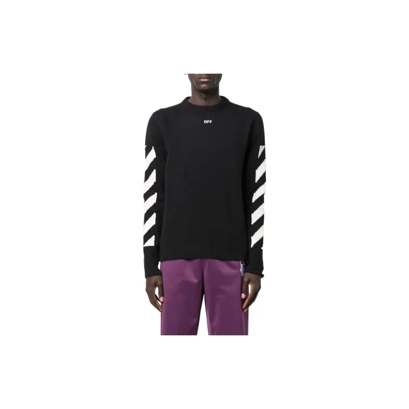 OFF WHITE Diagonal Crewneck Knit-2