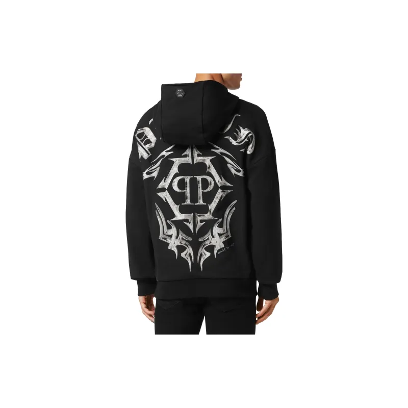 PHILIPP PLEIN Chrome Logo print Hoodie-2