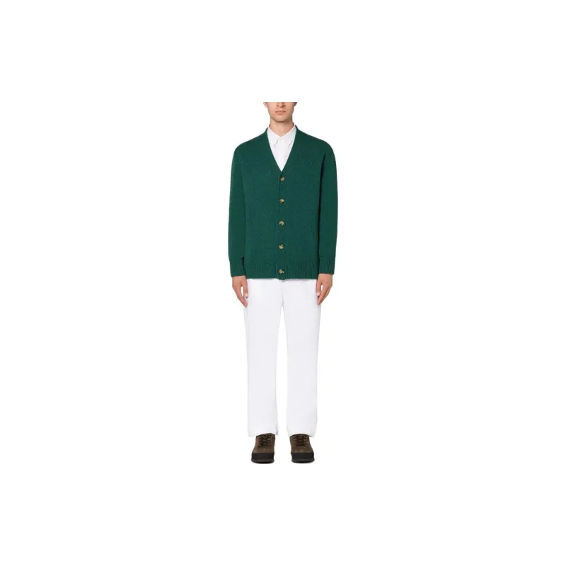 MACKINTOSH Stockholm Dark Green Merino Wool & Cashmere Cardigan Knitwear Men's Dark Green-1