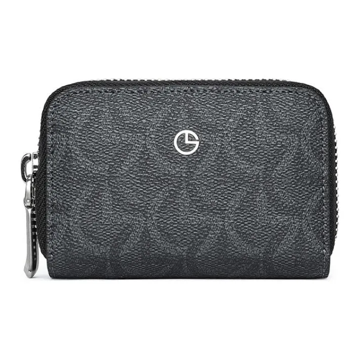 GOLDLION PVC Card Holder Card Holder Men's Gray Black-0