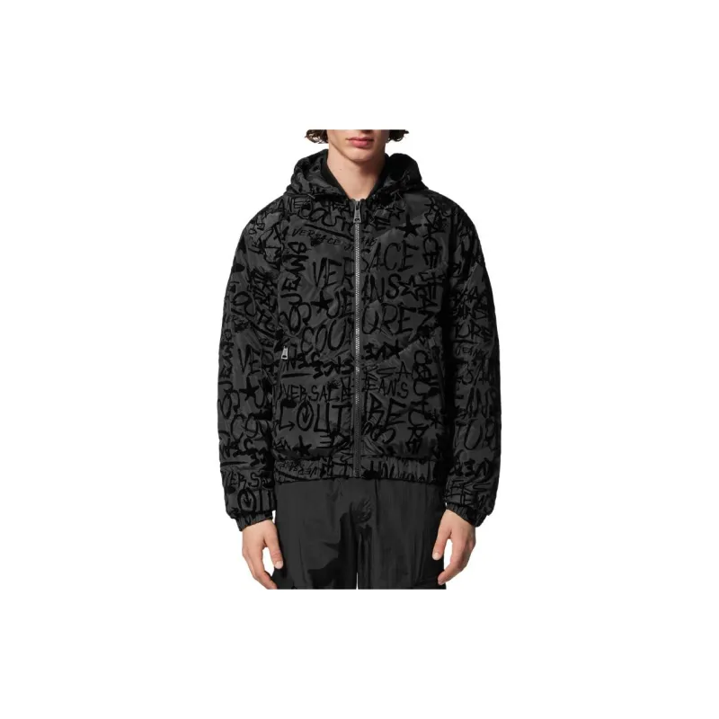 VERSACE Down Jacket Men's Black-3