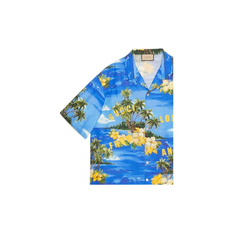 GUCCI Printed Cotton Bowling Shirt-6