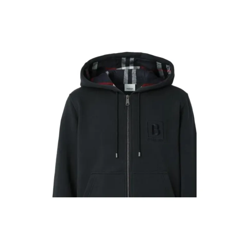 Burberry Letter Graphic Cotton Blend Zip Hoodie-1