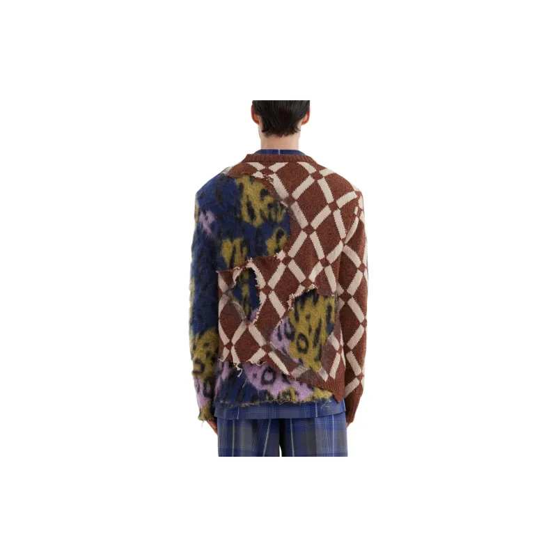 MARNI Distressed effect Colour block Jumper-1