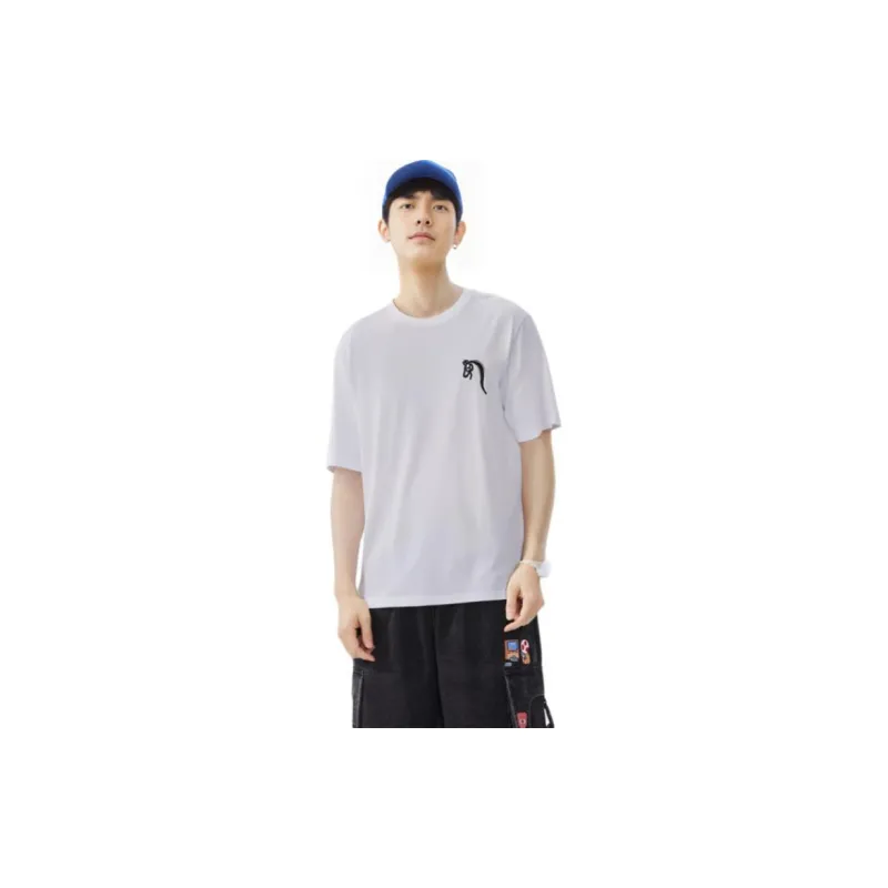 HERMES Logo Printed Crew Neck Straight Fit Short Sleeved T Shirt T Shirt Men's White-9