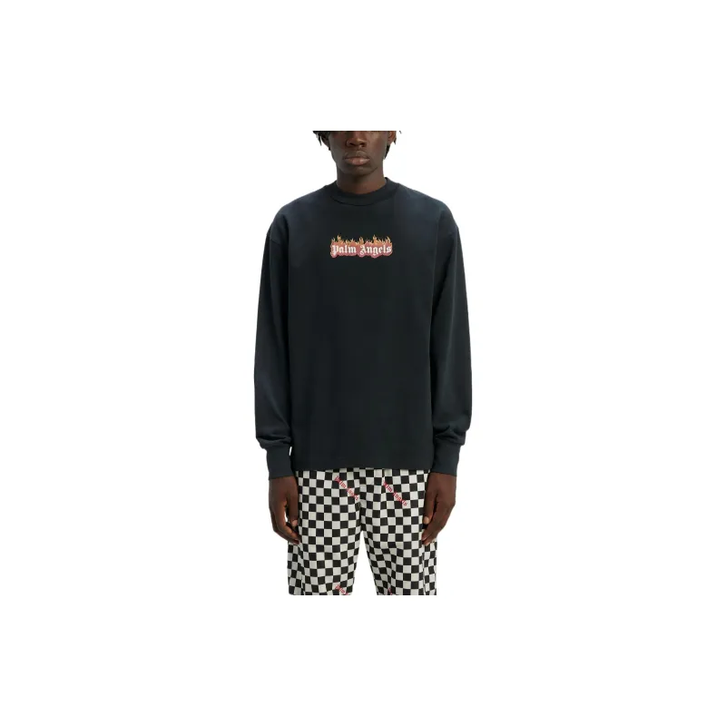 PALM ANGELS Burning Logo Classic Longsleeve T shirt-2