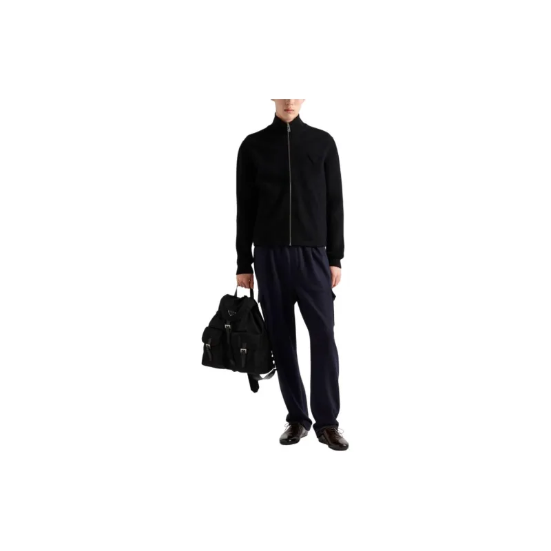 PRADA Wool And Cashmere Zipper Cardigan-2