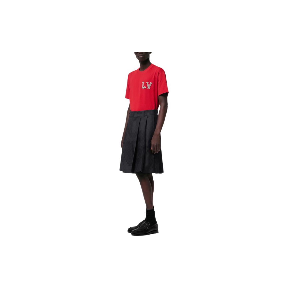 LOUIS VUITTON Cotton Pique T-Shirt With Embroidered Lv Patch LOUIS VUITTON Cotton Pique T-Shirt With Embroidered Lv Patch