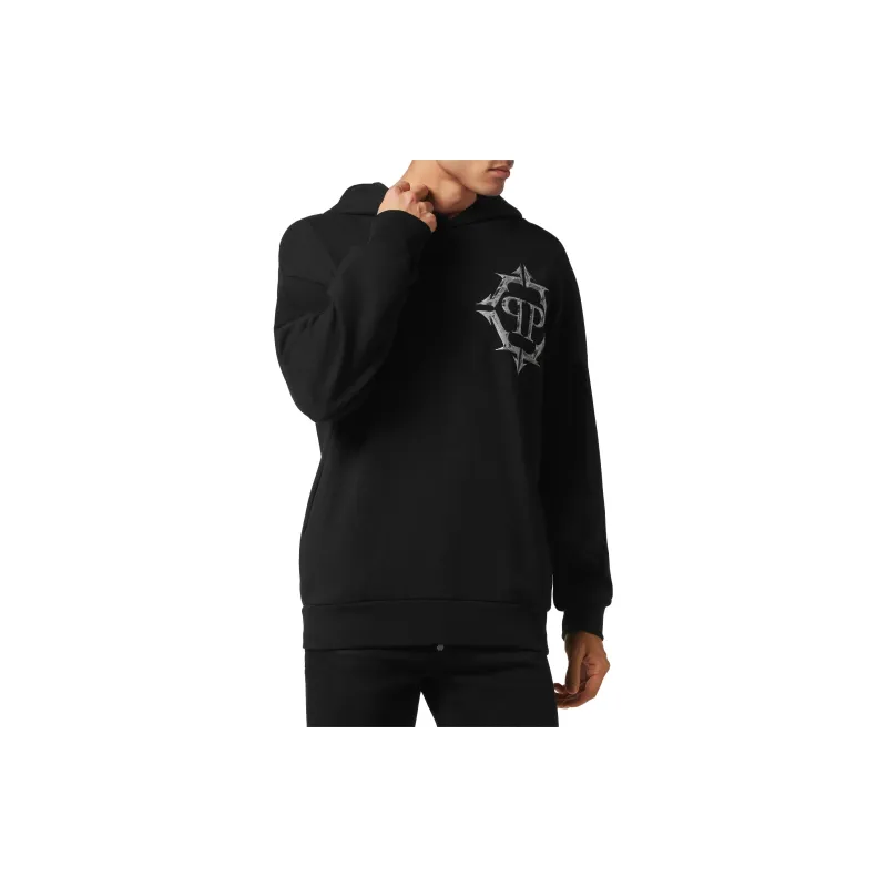 PHILIPP PLEIN Chrome Logo print Hoodie-3