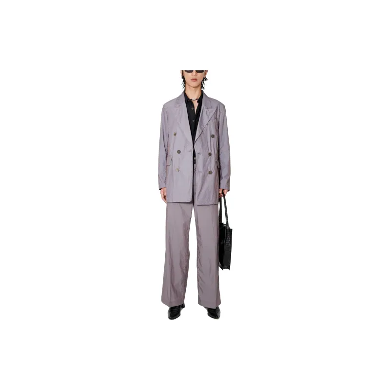 OUR LEGACY Poplin-texture Double-breasted Blazer-2