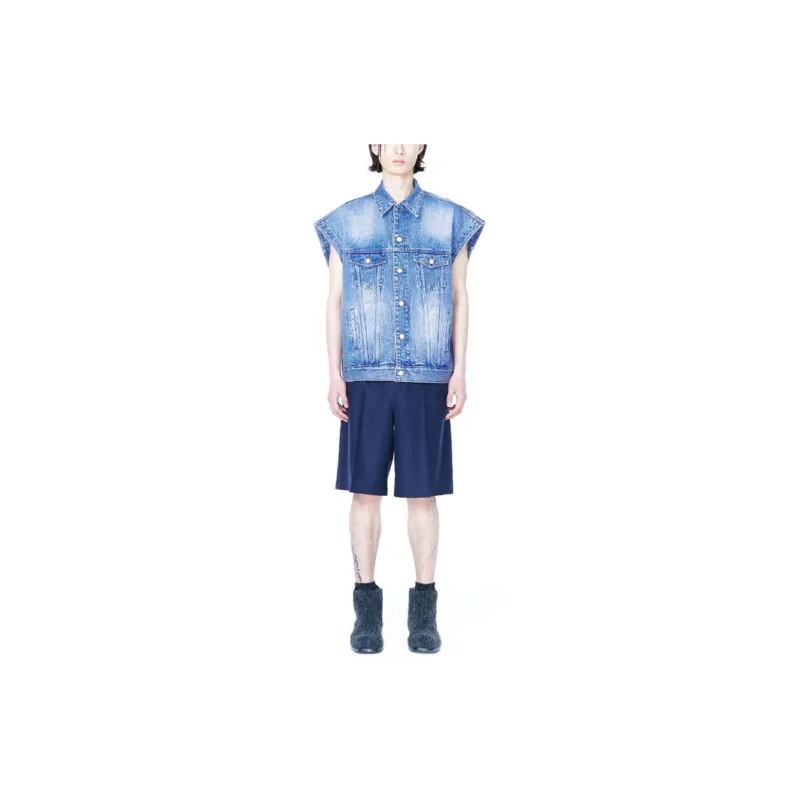 WE11DONE FW22 Tank Top Unisex Blue-2