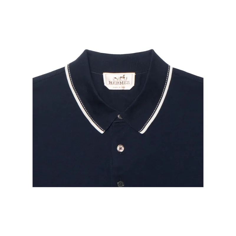 HERMES Polo Shirts Men Navy-2