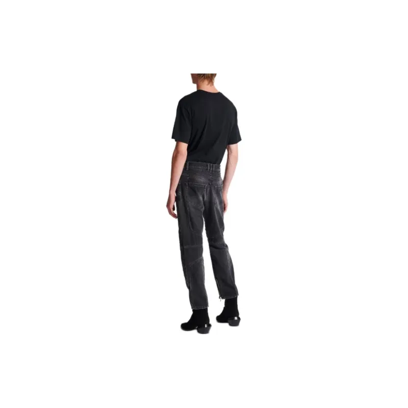 BALMAIN Mid rise Straight leg Biker Jeans-3