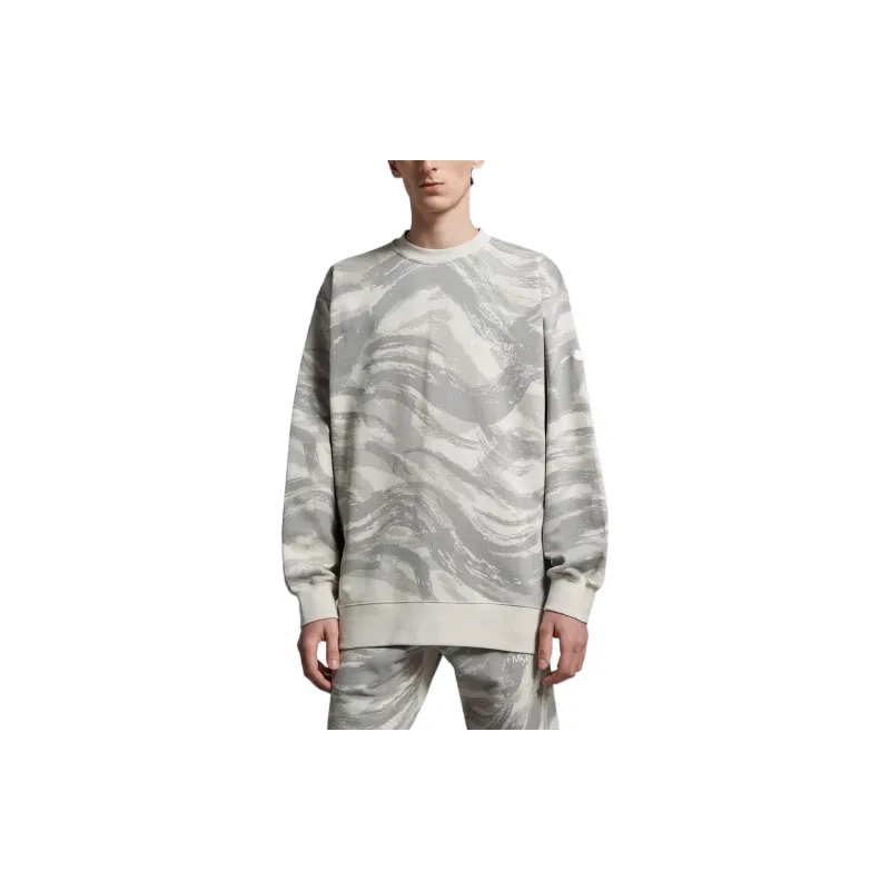 Moncler Sweatshirts Men Gray White-1