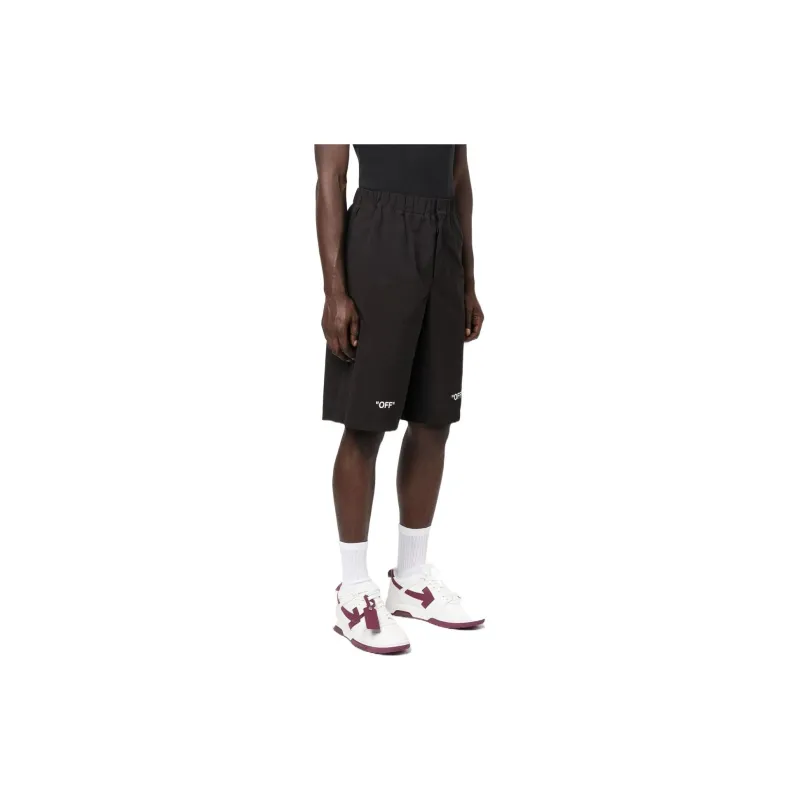 OFF WHITE Logo print Cotton Shorts-3
